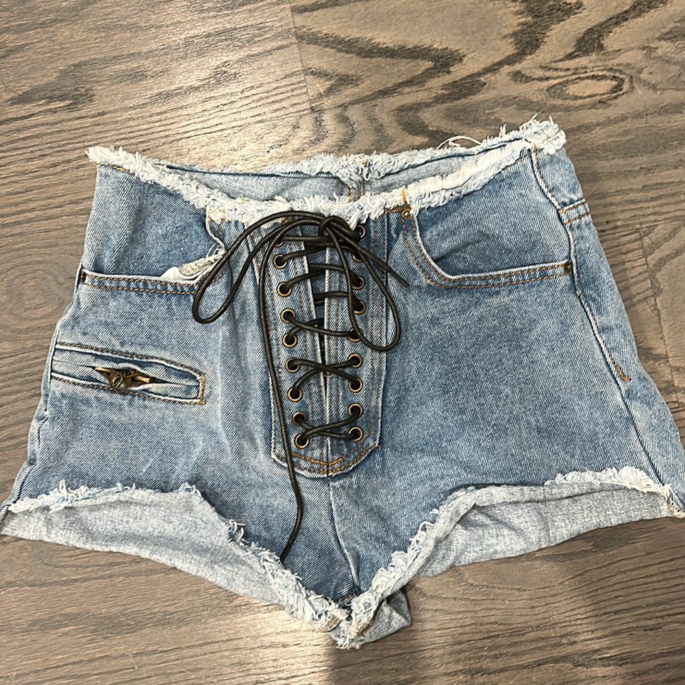 Reposh - Lace-up High Waisted Shorts